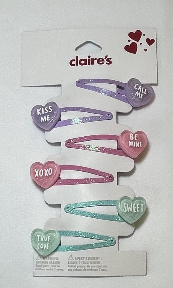 VALENTINE'S DAY CONVERSATION HEARTS SNAP HAIR CLIPS