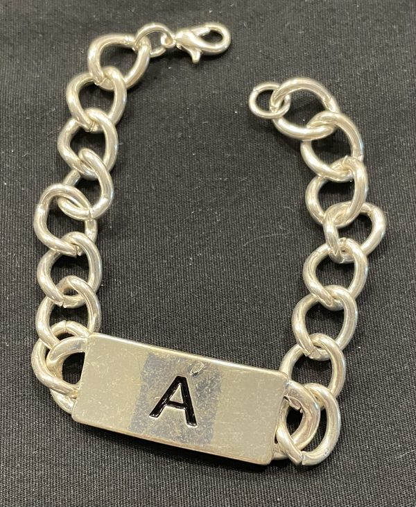 SILVER INTIAL A BRACELET