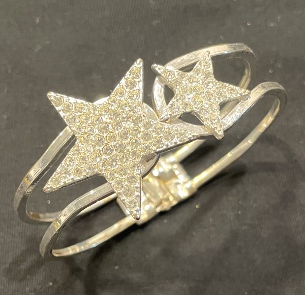 SILVER AND RHINESTONE STAR BRACELET