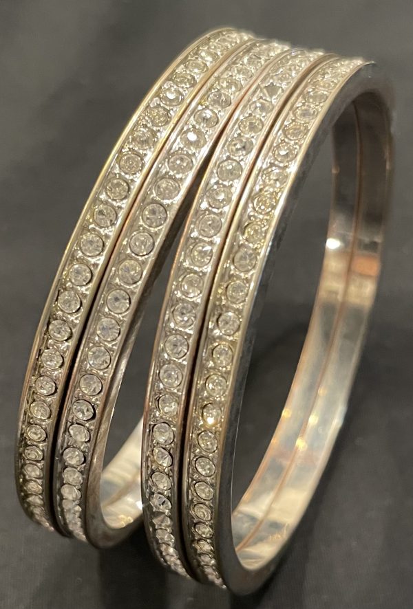 SET OF 4 RHINESTONE BANGLE BRACELET