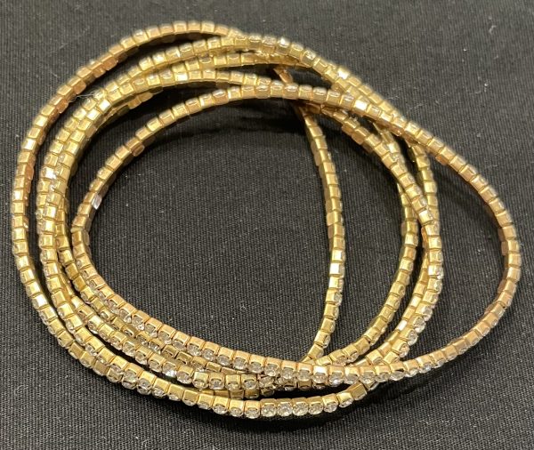 SET OF 4 STRETCH GOLD TENNIS BRACELET