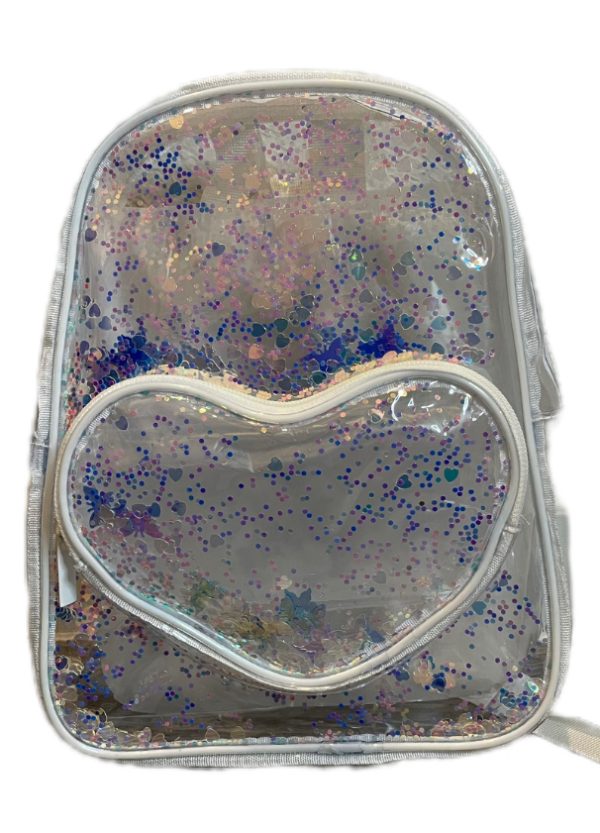 TRANSPARENT SHAKER HEART MINI BACKPACK