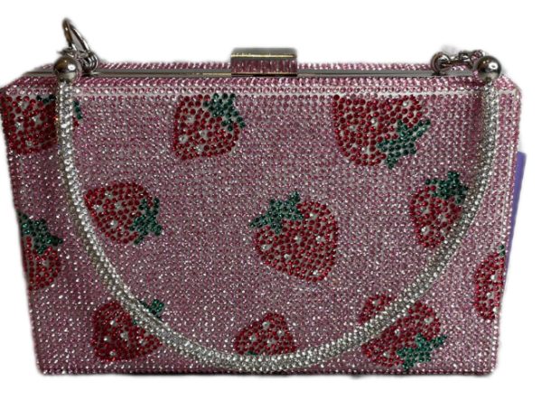 PINK STRAWBERRY BLING CROSSBODY BAG