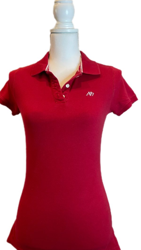 RED STRETCH POLO SHIRT